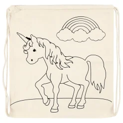 Kleur je eigen Katoenen Gymtas Eenhoorn