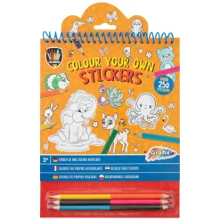 Kleur je Eigen Stickers met Kleurpotloden Dieren, 250st.