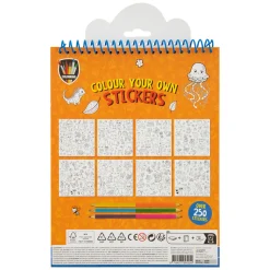 Kleur je Eigen Stickers met Kleurpotloden Dieren, 250st.