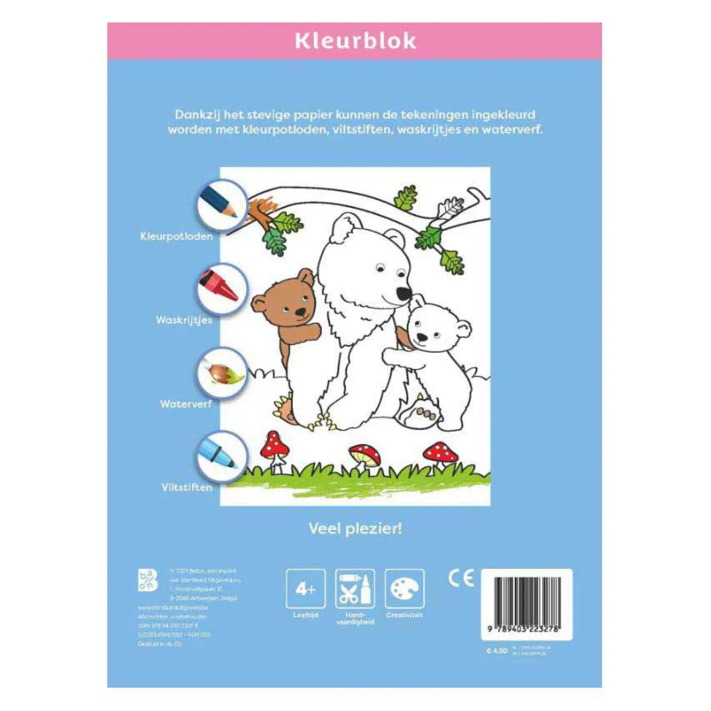 Kleurblok Babydieren 4+