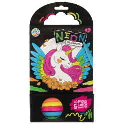 Kleurboek Eenhoorn met 5 Neon Stiften, 40 Vellen