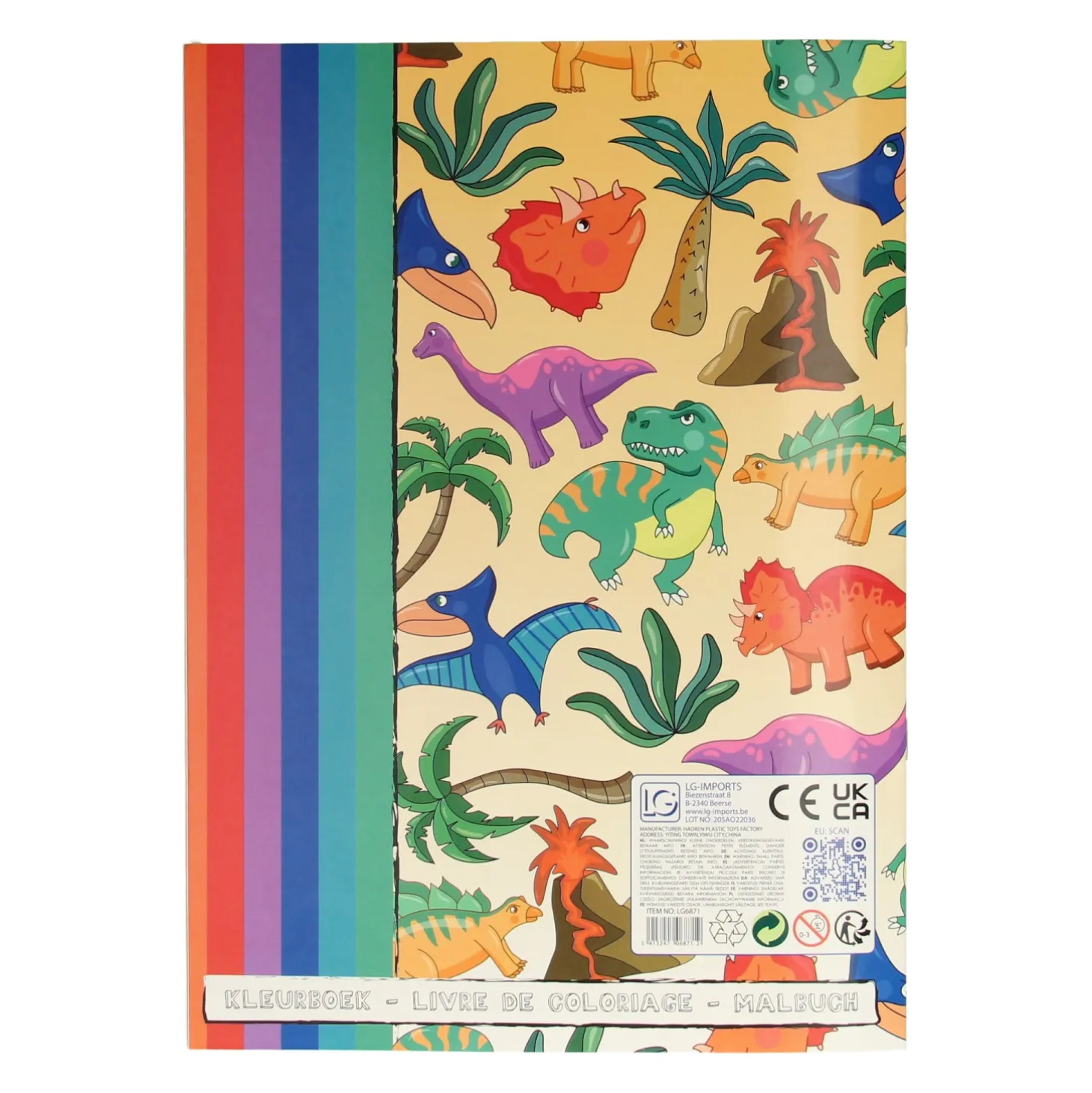 Kleurboek met Stickervel Dinosaurus