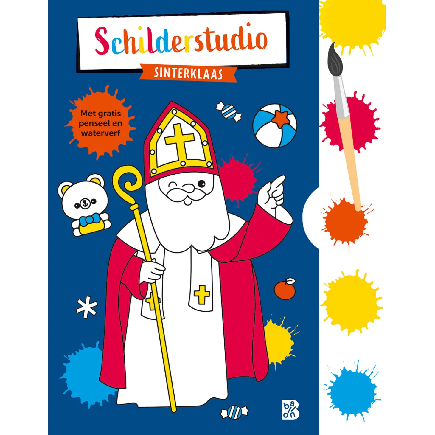 Kleurboek met Verfpalet en Penseel Sinterklaas
