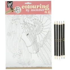 Kleuren op Nummer met 5 Kleurpotloden