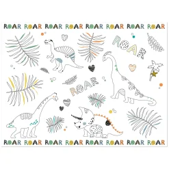 Kleurplaat Placemat Dino Roars, 6st.