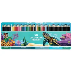 Kleurpotloden in Tinnenbox, 50st.