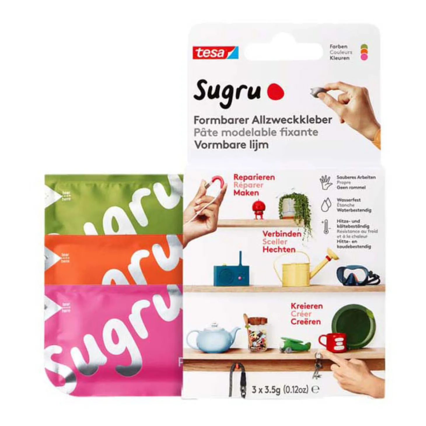 Kneedbare Hobbylijm, 3st.