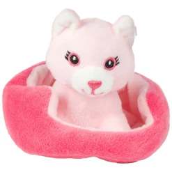 Knuffel Pluche Kat in Mand - 11cm