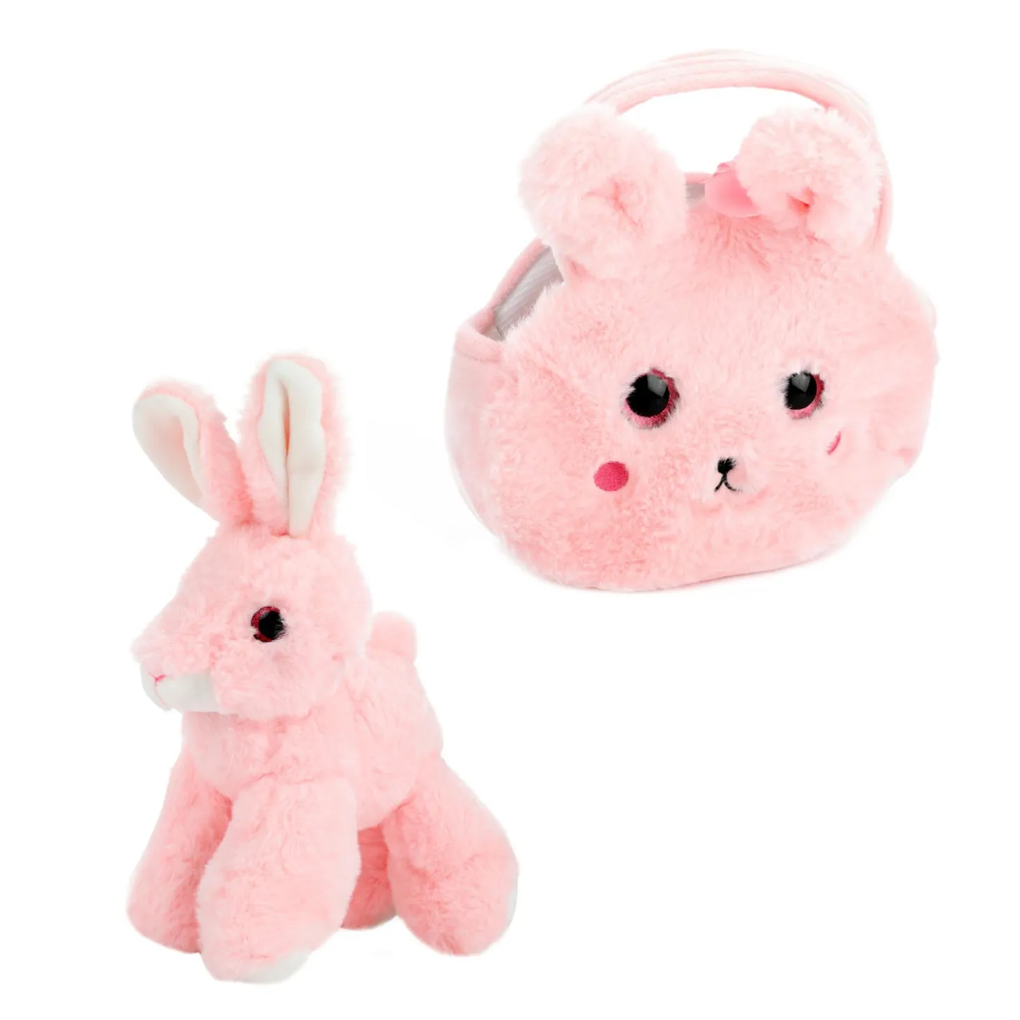 Knuffeldier in Handtas Pluche - Konijn