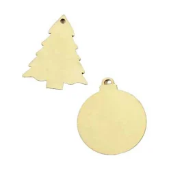 Knutsel Houten Mini Kersthanger (per stuk)