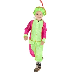 Kostuum Piet Limoengroen Fuschia, 4-6 Jaar
