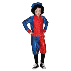 Kostuum Piet Rood Blauw, 4-6 Jaar