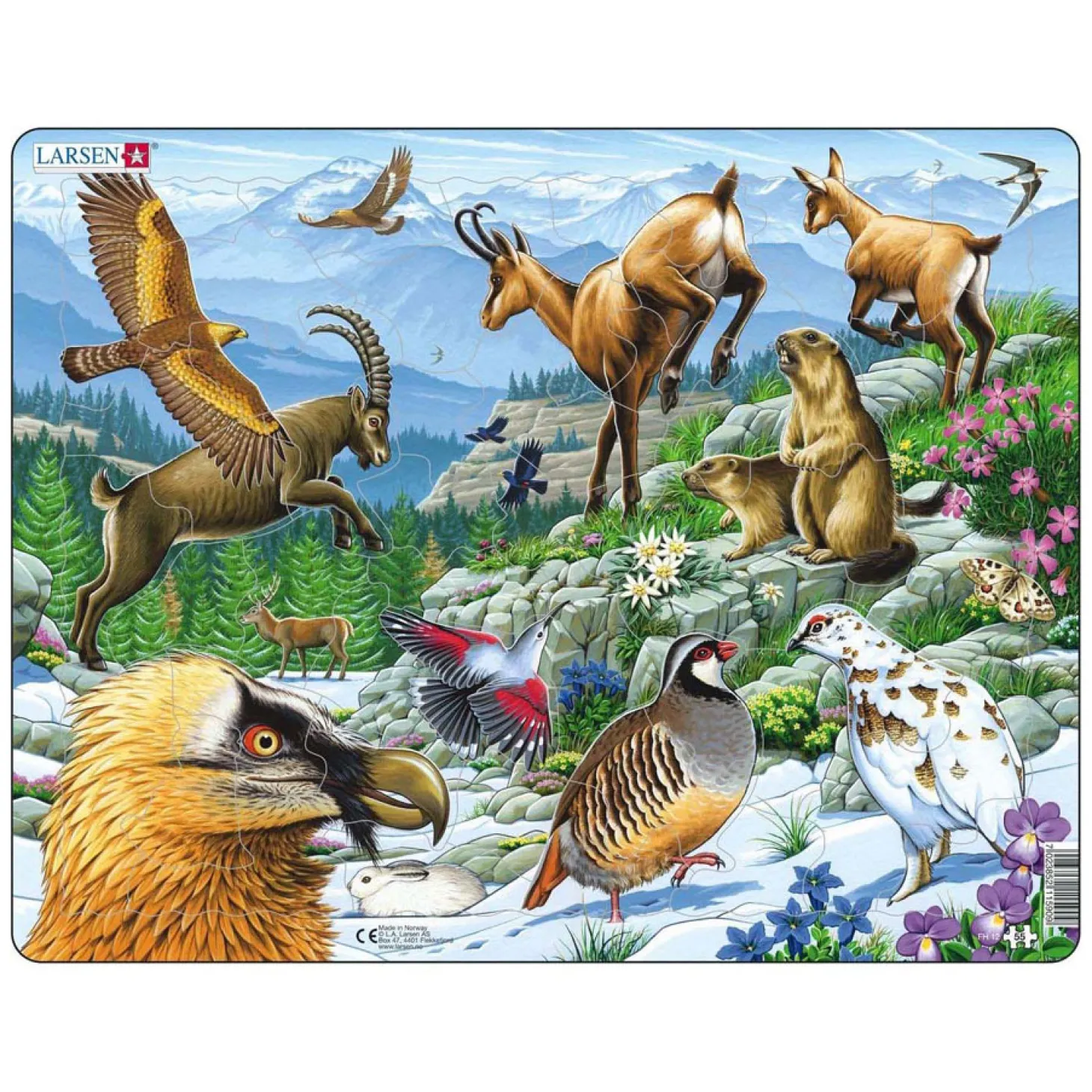 Larsen Legpuzzel Dieren - Alpen, 55st.