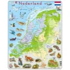 Larsen Legpuzzel Kaart Nederland - Geografisch met Dieren, 68st.