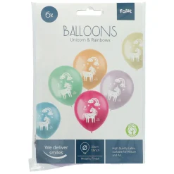 Latex Ballonnen Unicorns & Rainbows, 6st.