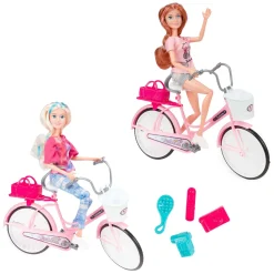 Lauren Modepop op Fiets met Accessoires