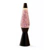 Lavalamp Zwart/Roze Glitter, 40cm