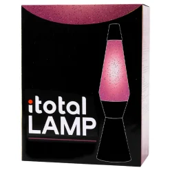 Lavalamp Zwart/Roze Glitter, 40cm