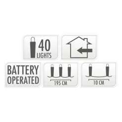 Led Lichtsnoer Zilverdraad, 195cm - Gekleurd