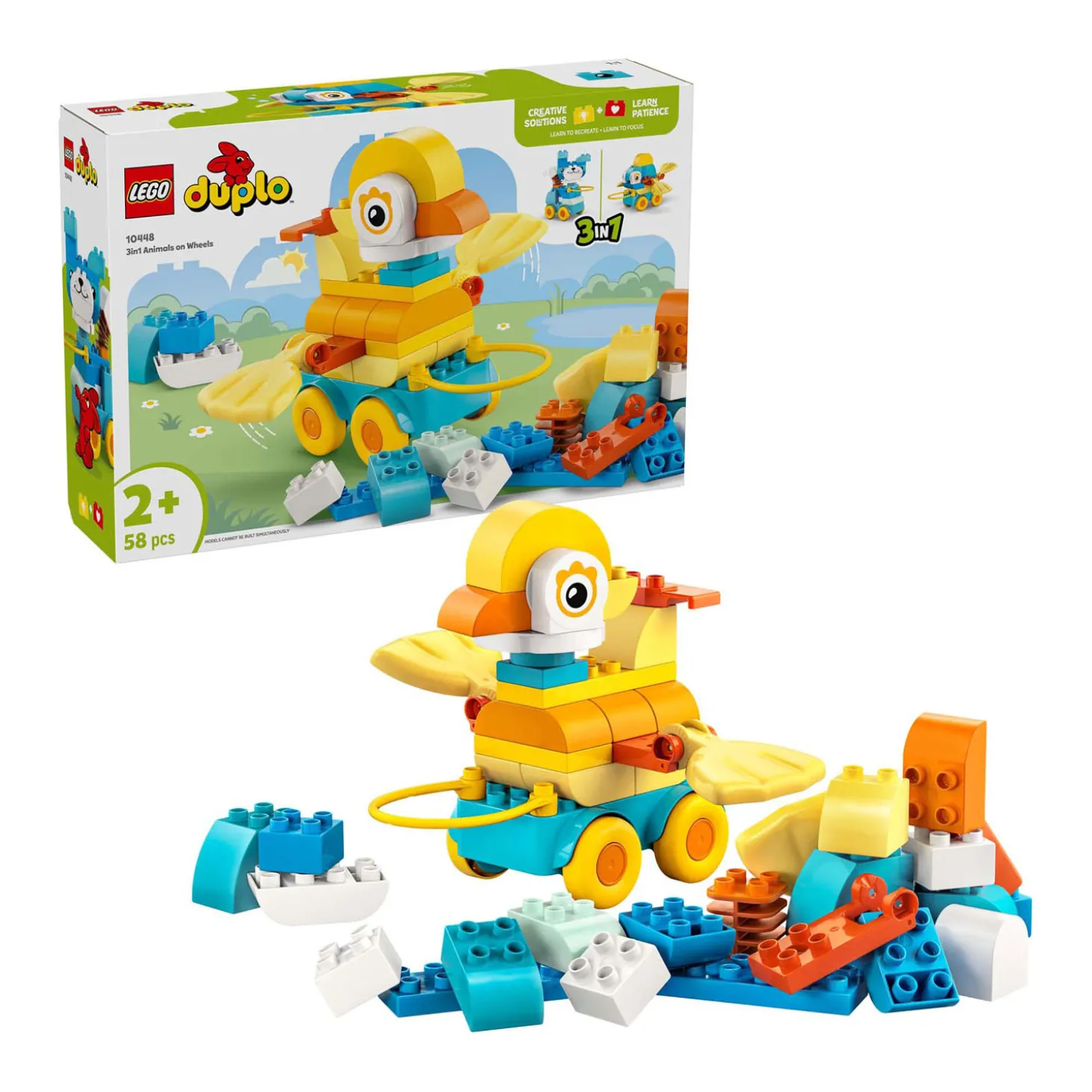 LEGO DUPLO 10448 3-in-1 Dieren op Wielen Peuterspeelgoed