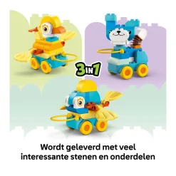 LEGO DUPLO 10448 3-in-1 Dieren op Wielen Peuterspeelgoed