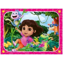 Legpuzzel Dora the Explorer Kom bij het Avontuur! - 4 Puzzels