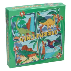 Legpuzzel 4in1 - Dino, 12st.