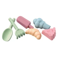 Lekkernijen Zandvormen met Schep en Hark, 6dlg.