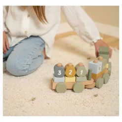 Little Dutch Houten Blokkentrein Tractor Little Farm FSC