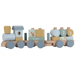 Little Dutch Houten Blokkentrein Forest Friends FSC, 17dlg.
