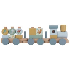 Little Dutch Houten Blokkentrein Forest Friends FSC, 17dlg.