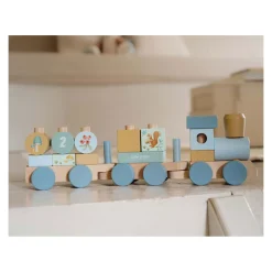 Little Dutch Houten Blokkentrein Forest Friends FSC, 17dlg.