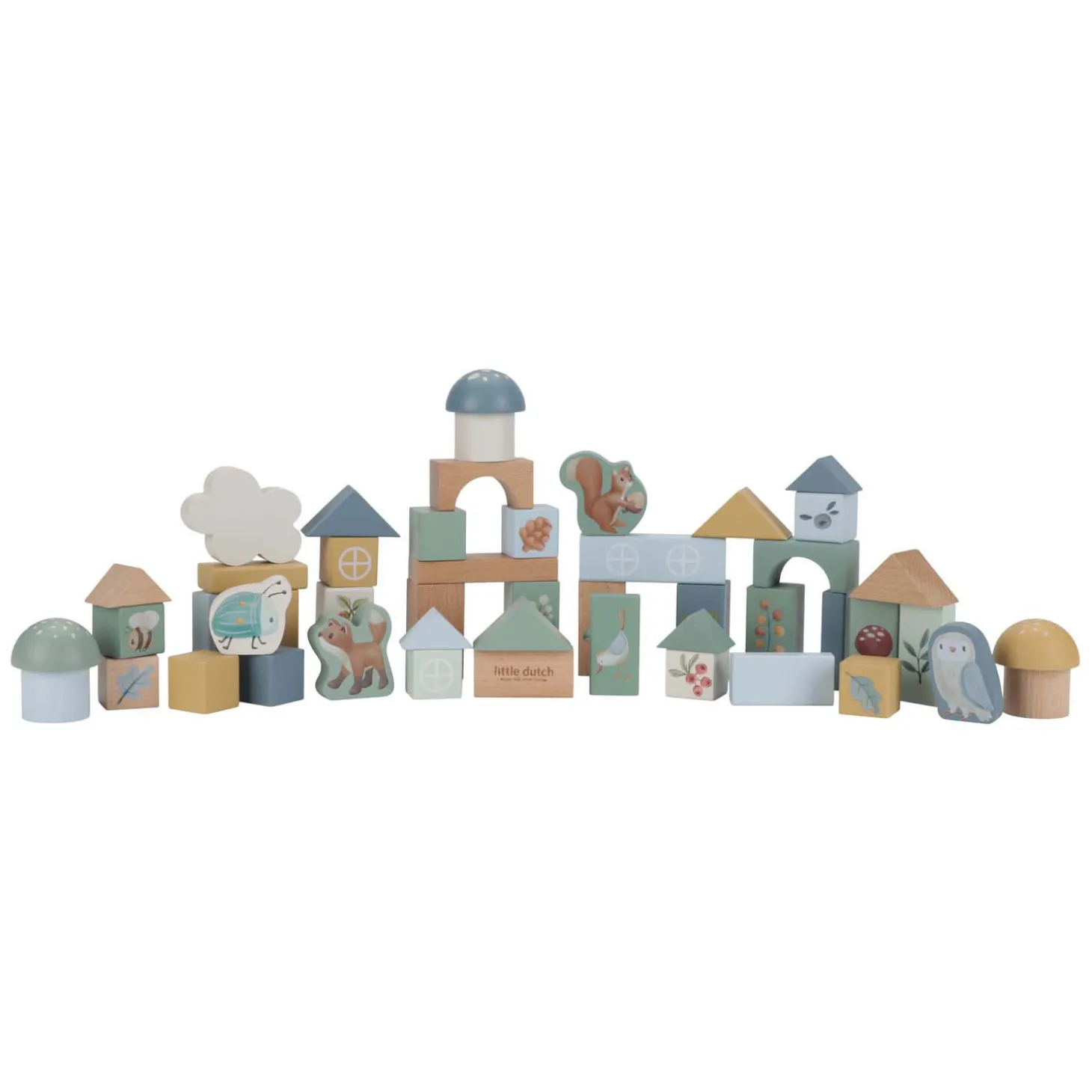 Little Dutch Houten Bouwblokken Forest Friends FSC, 50dlg.