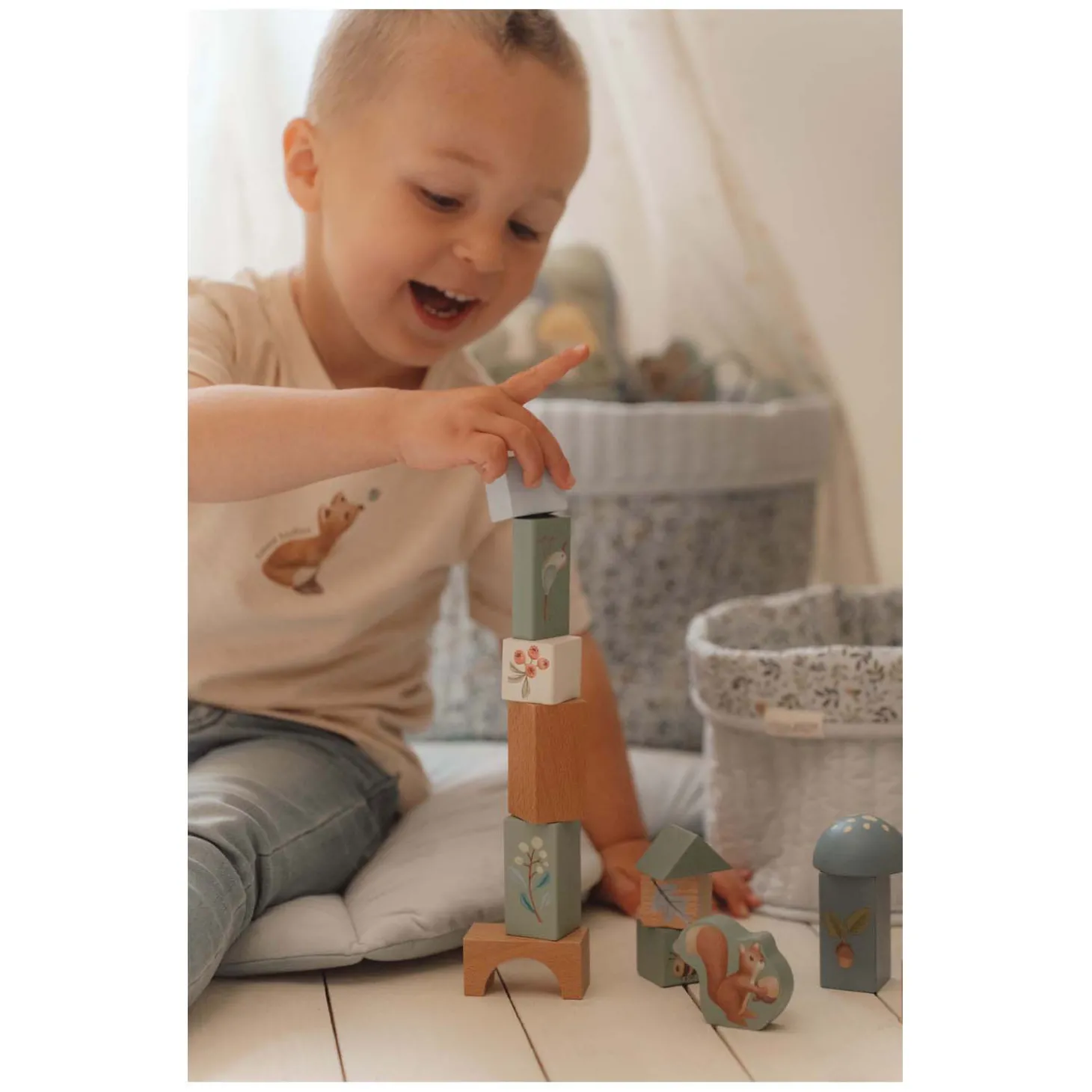 Little Dutch Houten Bouwblokken Forest Friends FSC, 50dlg.