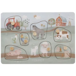 Little Dutch Houten Geluiden Noppenpuzzel Little Farm FSC, 7st.