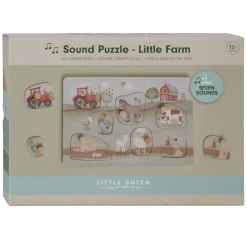 Little Dutch Houten Geluiden Noppenpuzzel Little Farm FSC, 7st.