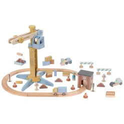 Little Dutch Houten Kraan set met Treinbaan FSC