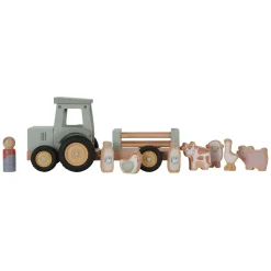 Little Dutch Houten Tractor met Aanhanger en Dieren Speelset