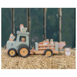 Little Dutch Houten Tractor met Aanhanger en Dieren Speelset