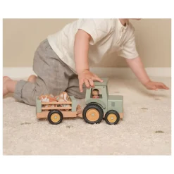Little Dutch Houten Tractor met Aanhanger en Dieren Speelset