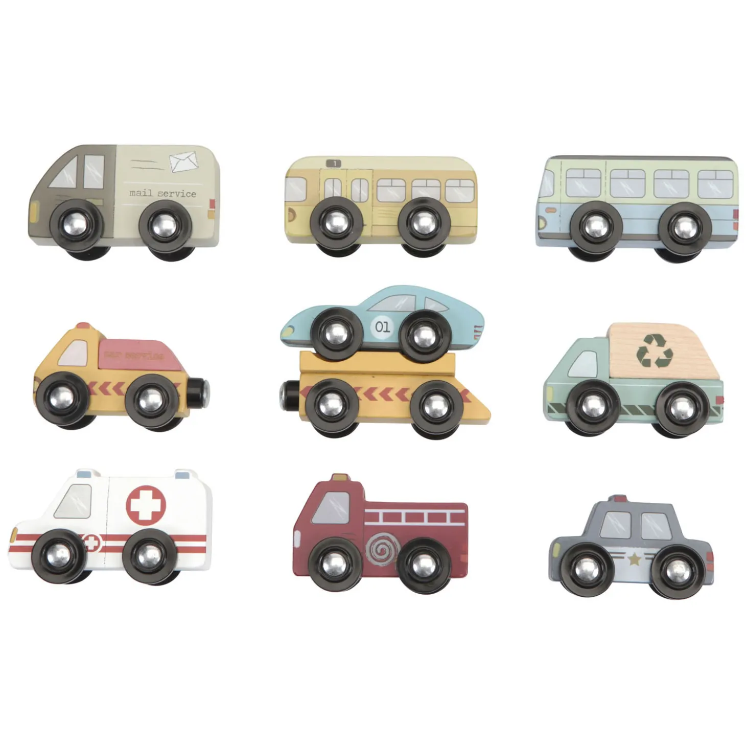 Little Dutch Houten Treinbaan Uitbreidingsset - Garage FSC