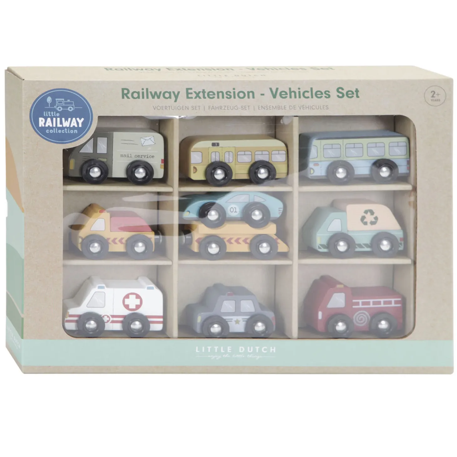 Little Dutch Houten Treinbaan Uitbreidingsset - Garage FSC