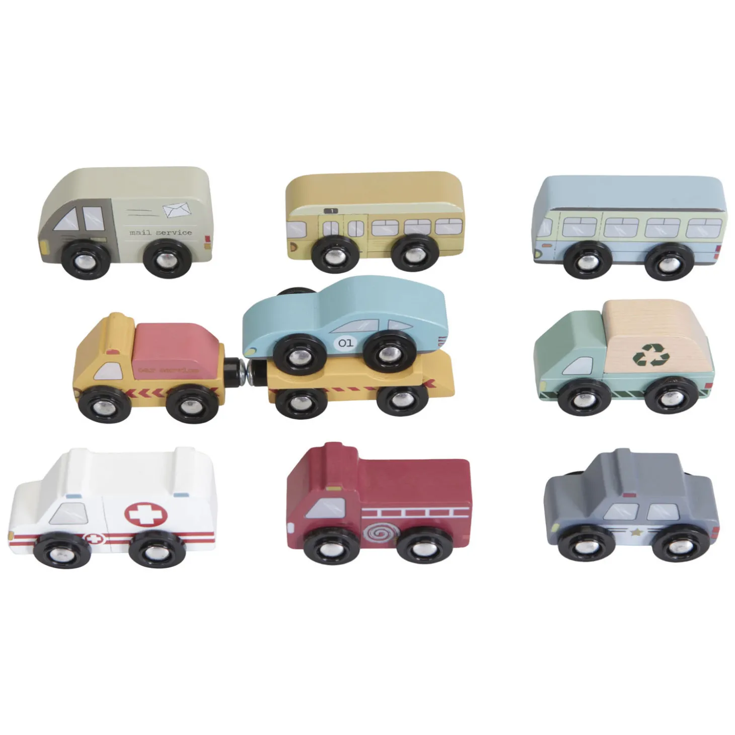 Little Dutch Houten Treinbaan Uitbreidingsset - Garage FSC