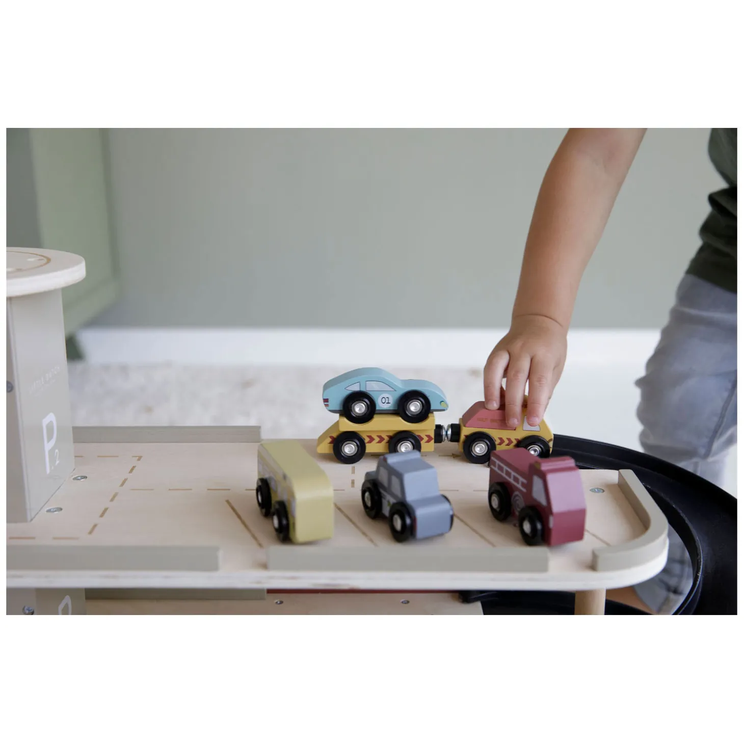 Little Dutch Houten Treinbaan Uitbreidingsset - Garage FSC