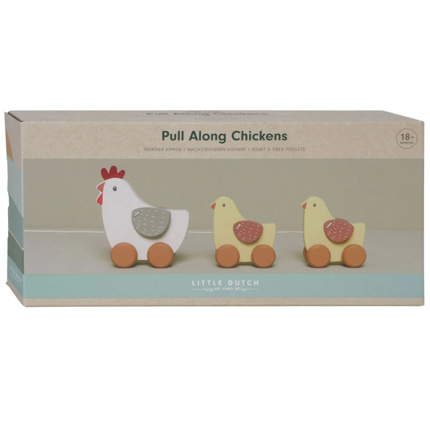 Little Dutch Houten Trekdier Kippen Little Farm FSC