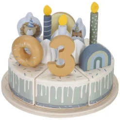 Little Dutch Houten Verjaardagstaart Blauw FSC