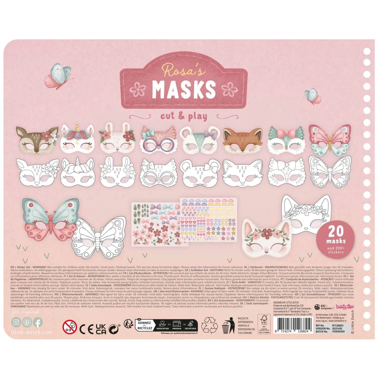 Little Dutch Rosa's Maskers Maken - Met Schaar