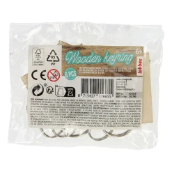 Lobbes Houten Sleutelhangers, 6st.