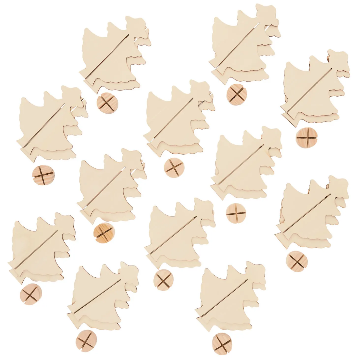 Maak je eigen Houten Kerstboom, Set van 12