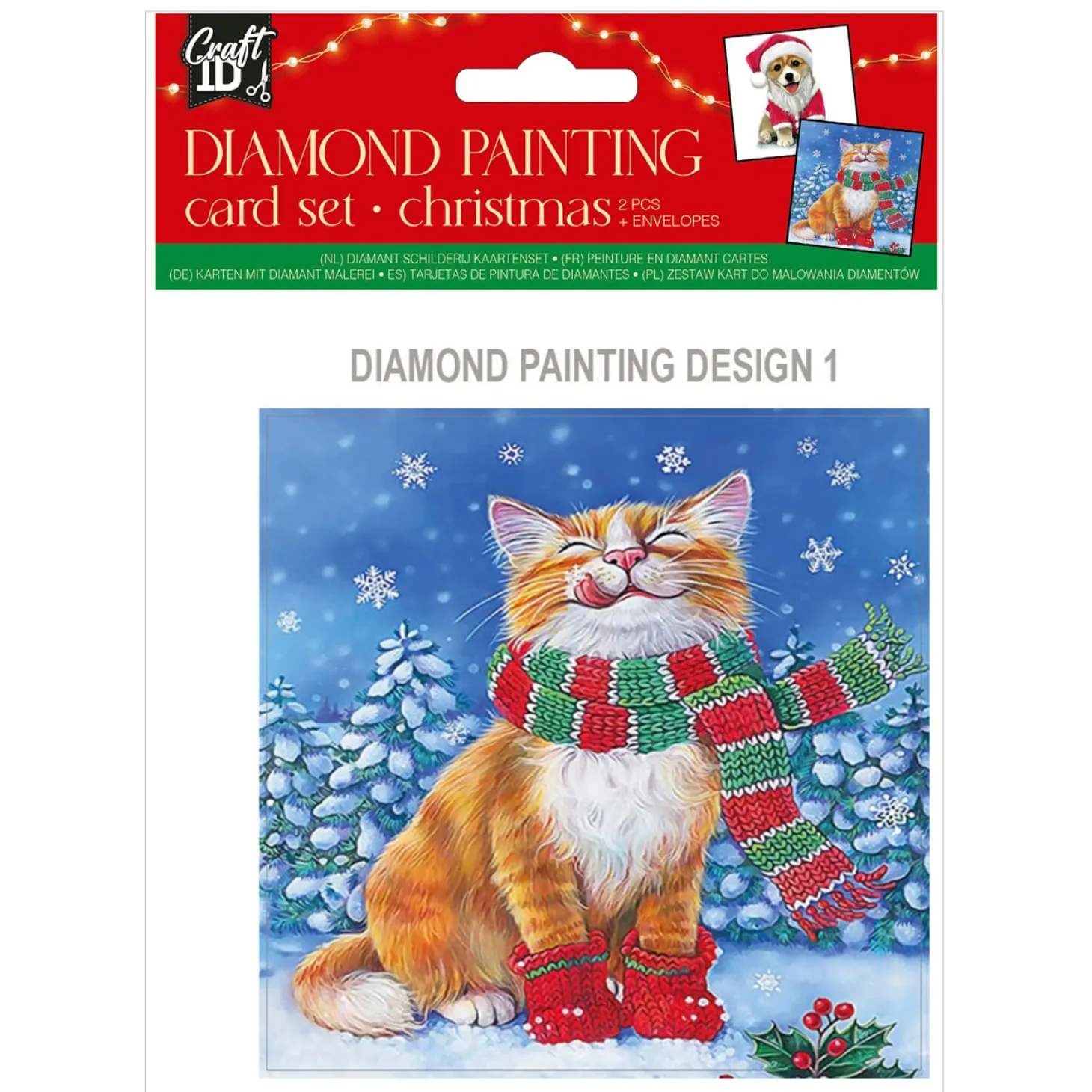 Maak je eigen Kerstkaarten Diamond Painting, 2st.